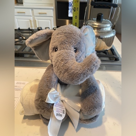 Parent's Choice Baby & Toddler White & Gray Dot Blanket & Plush Elephant Toy Set - Picture 13 of 14